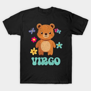 Vintage Virgo Teddy Bear Zodiac Sign Astrology Cute Retro T-Shirt